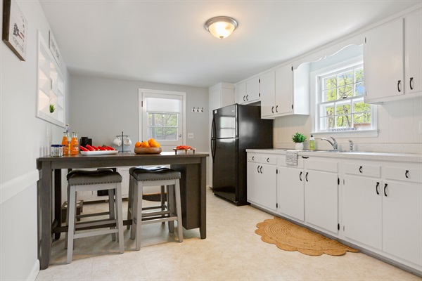 Our kitchen may be small, but it has everything you need to feel right at home!