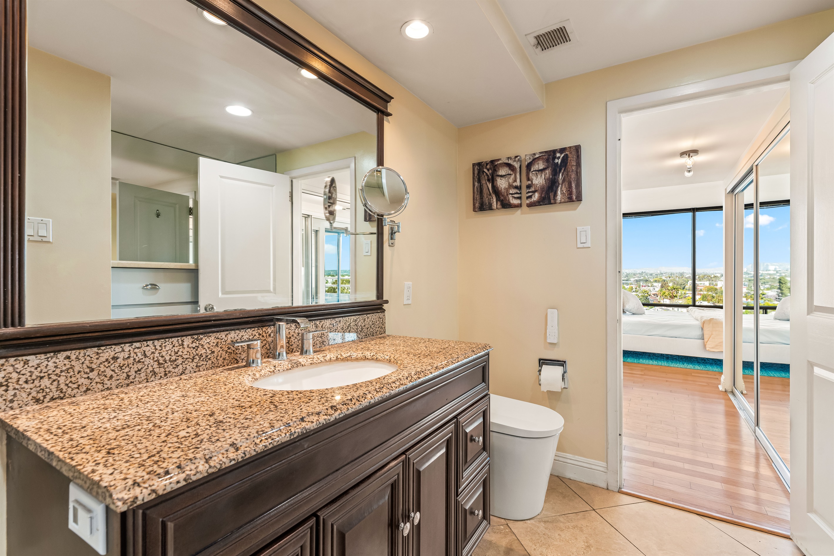 Luxury bathroom with smart toilet