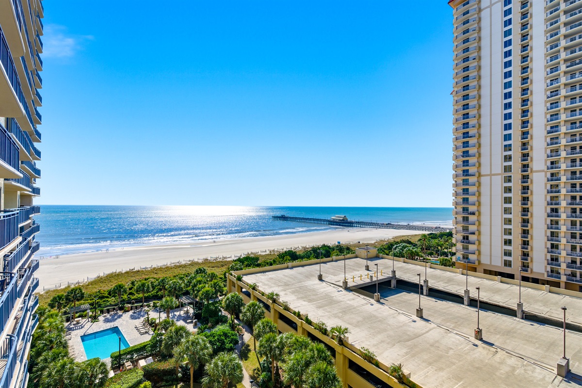 Balcony with sunset views