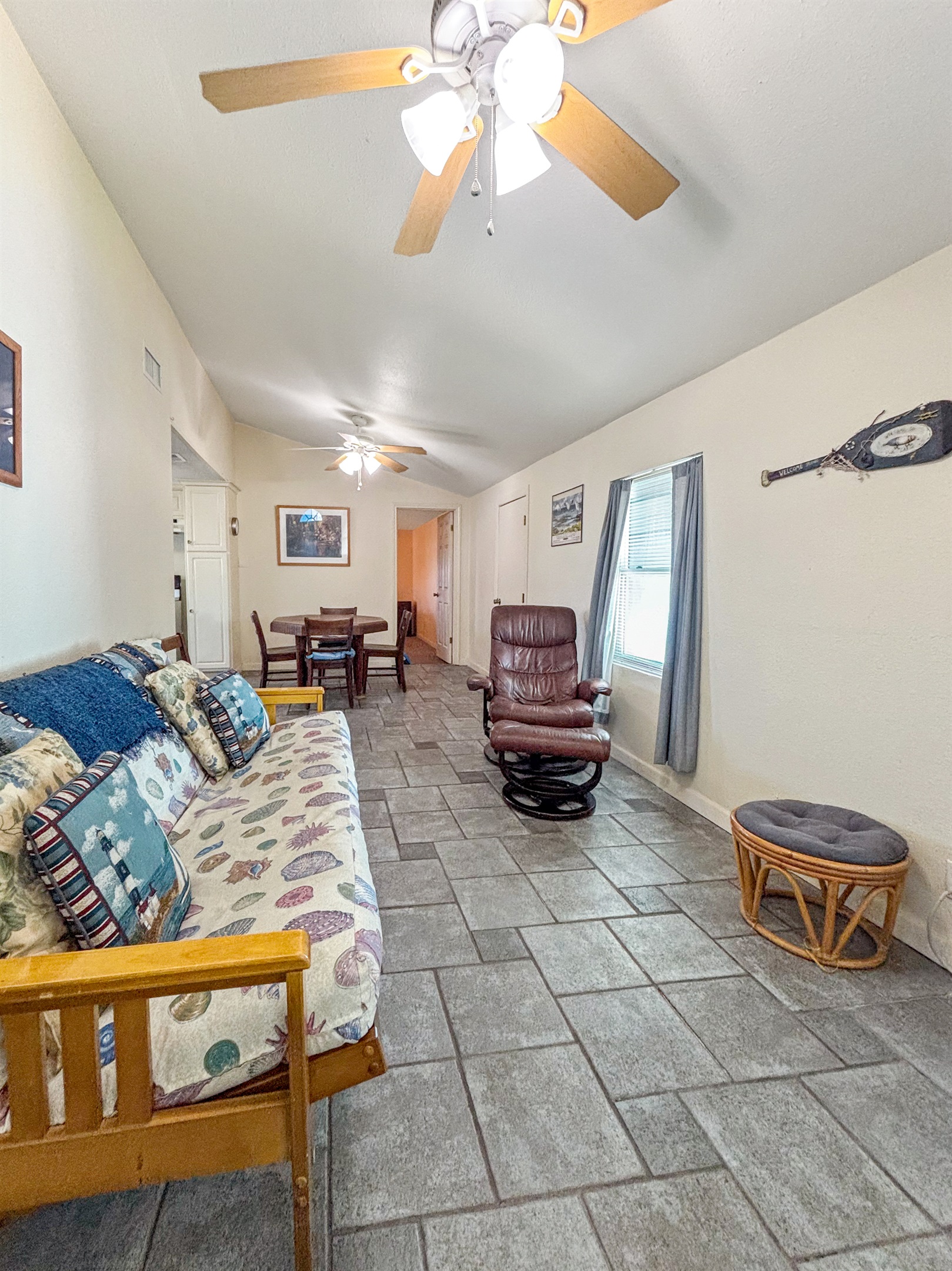 Living room looking into the master