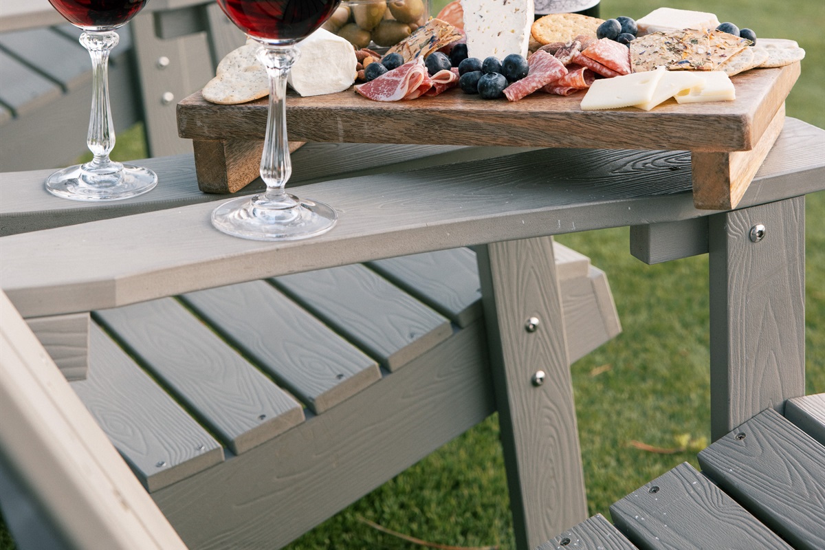 Unwind with elegance: Perfect pairing on your tranquil lakeside getaway.