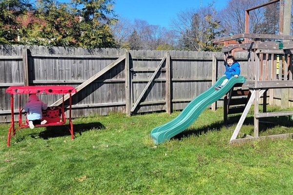 Backyard fun for the whole fam! Take a warm dip in the heated pool and unwind in the hot tub while the kiddos enjoy the swing set and sandbox. Gather around the fire pit to toast s'mores and enjoy a delicious meal on the deck or at the picnic table.