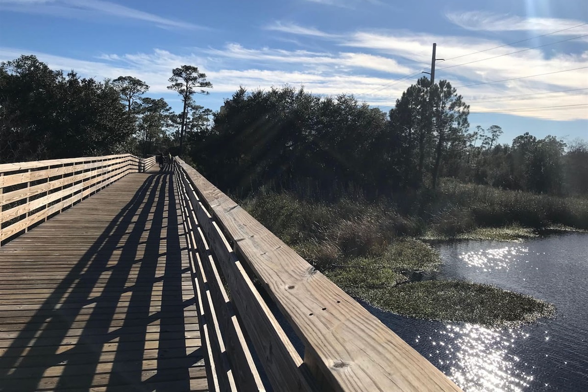 On bike trail.