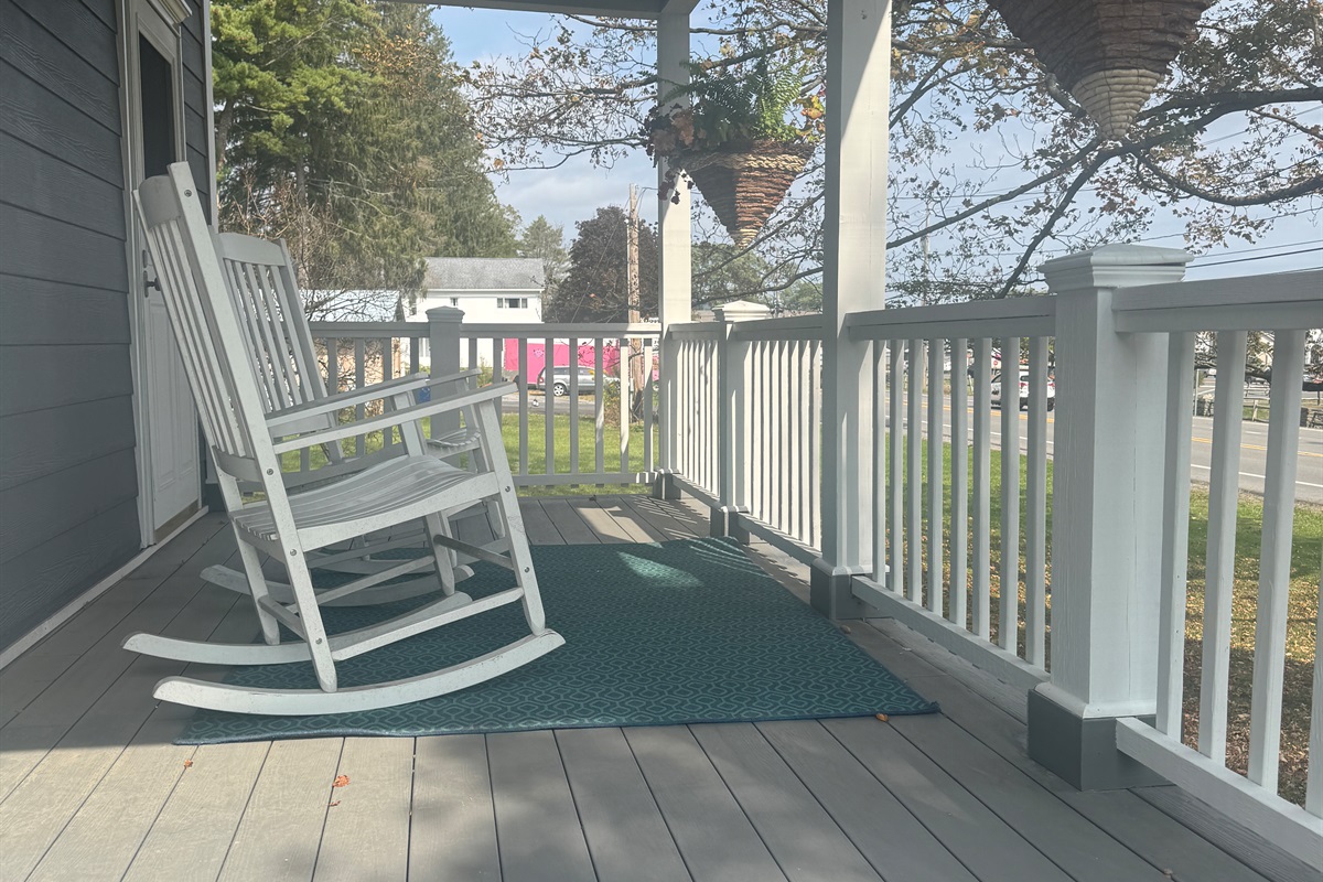Front porch seating.