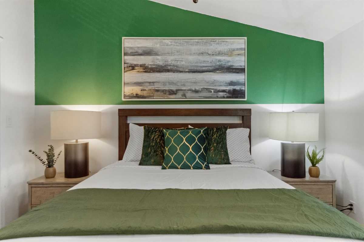 Wake up refreshed in a bed made for comfort and relaxation.