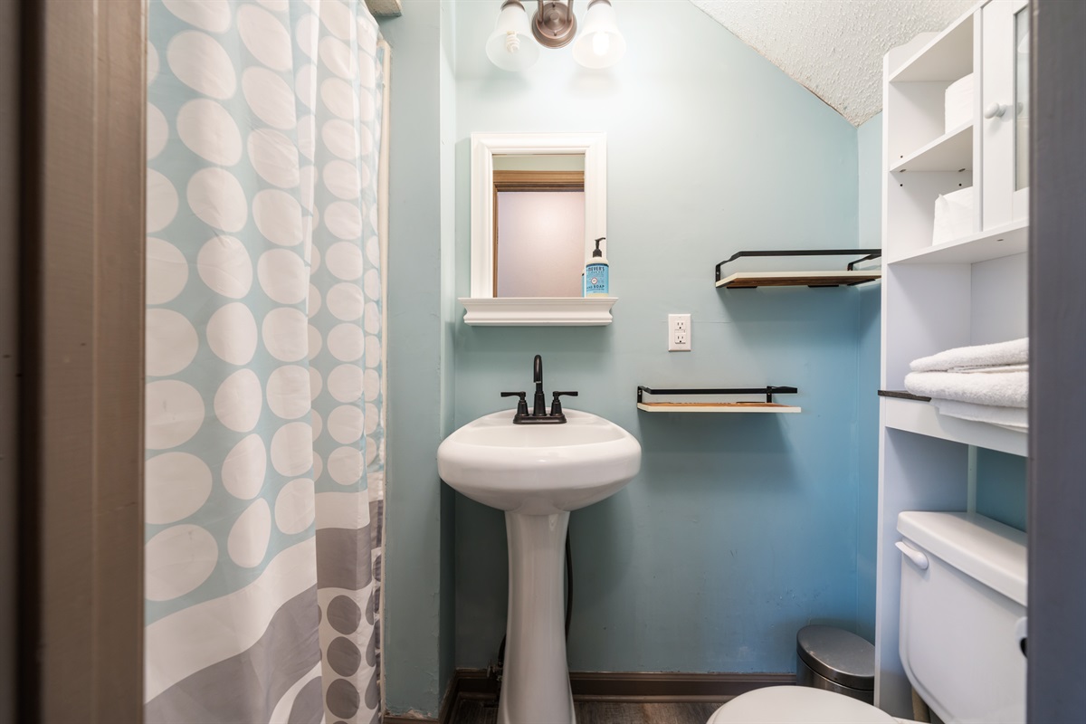 Downstairs full bathroom with shower