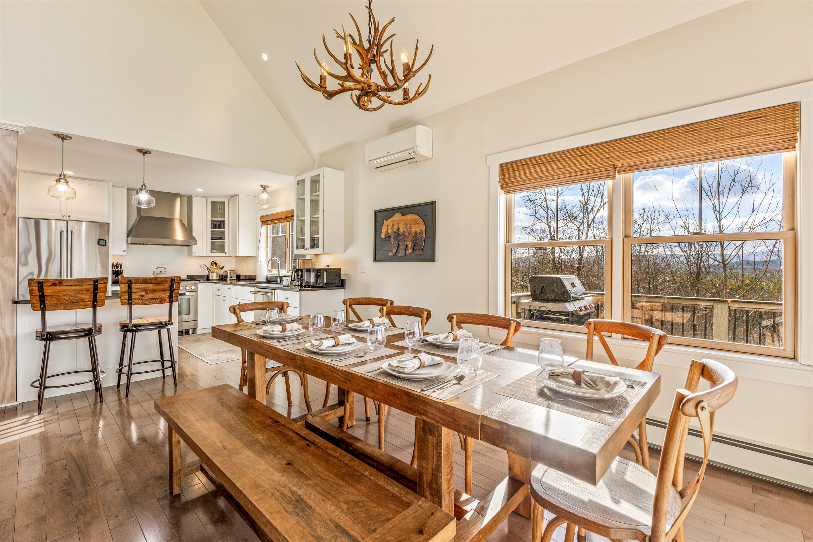 Dine in comfort with plenty of space for everyone.