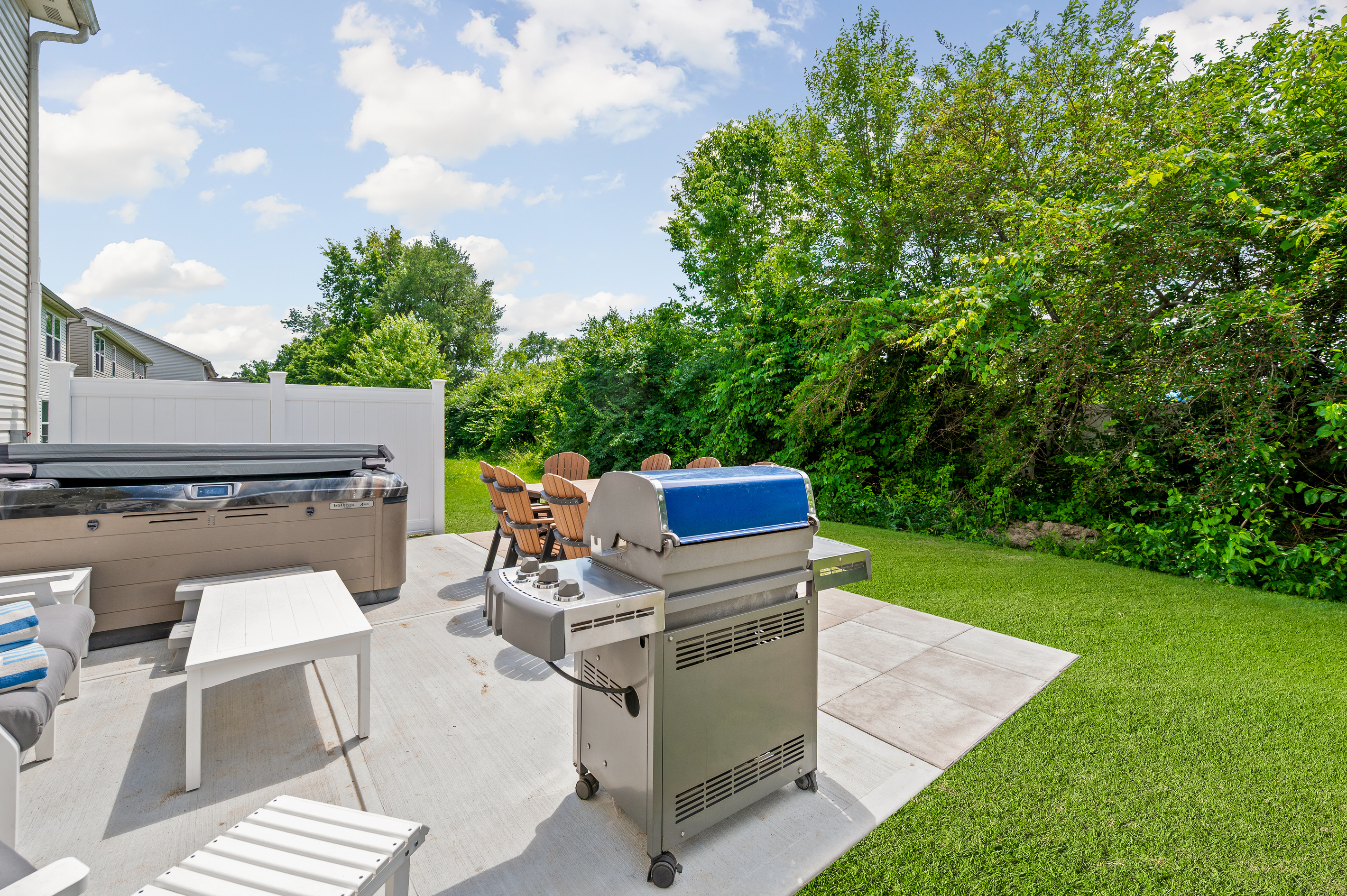 Enjoy a little extra privacy in the backyard with no rear neighbors behind the property.