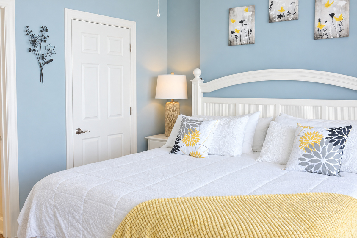 Main ocean view bedroom newly decorated
