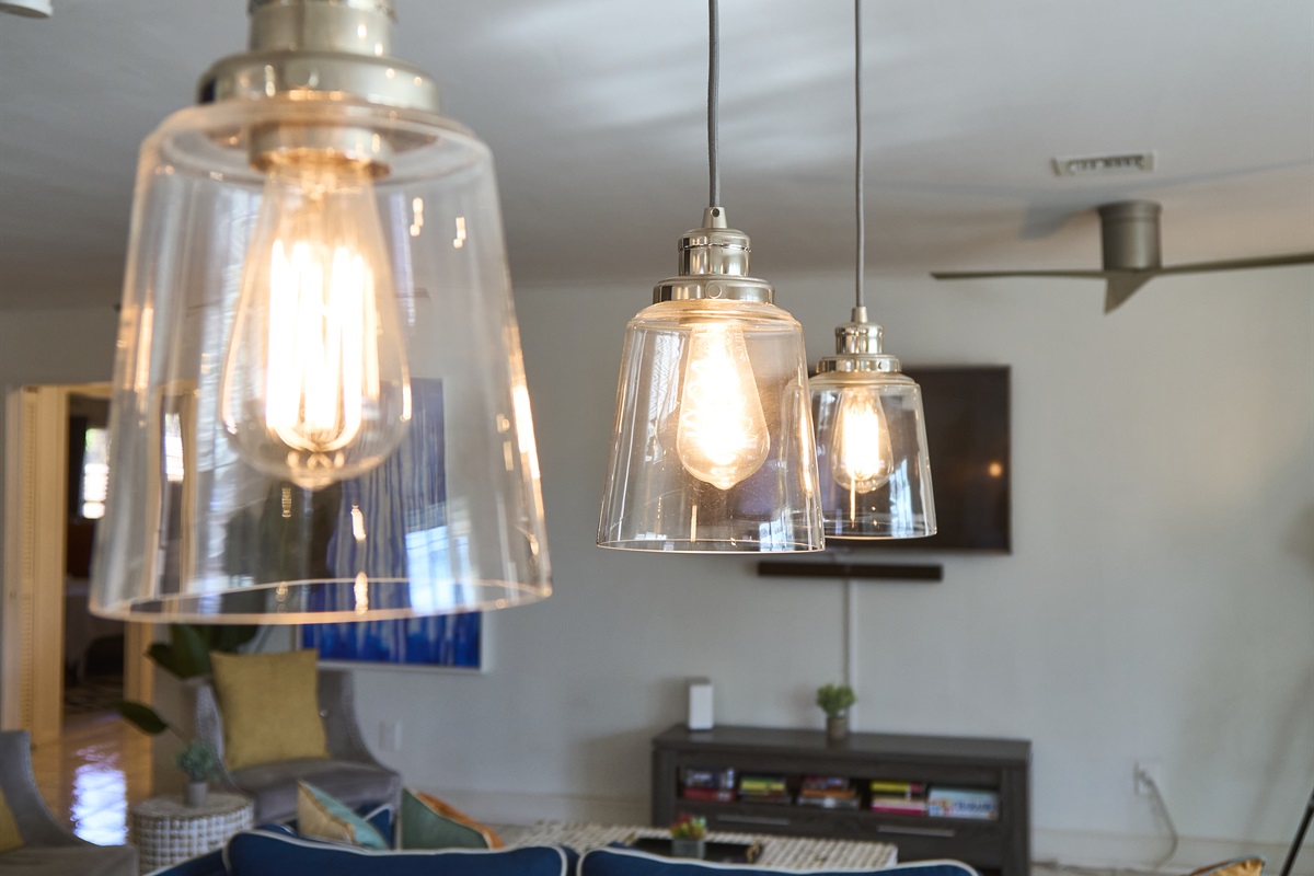 We love these modern lights!