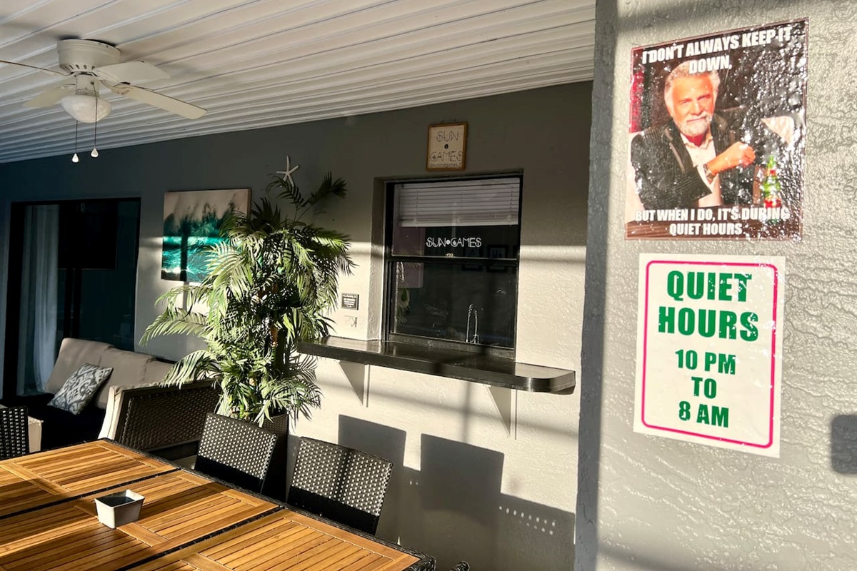 “I don’t always keep it quiet but when I do it’s during the quiet hours”