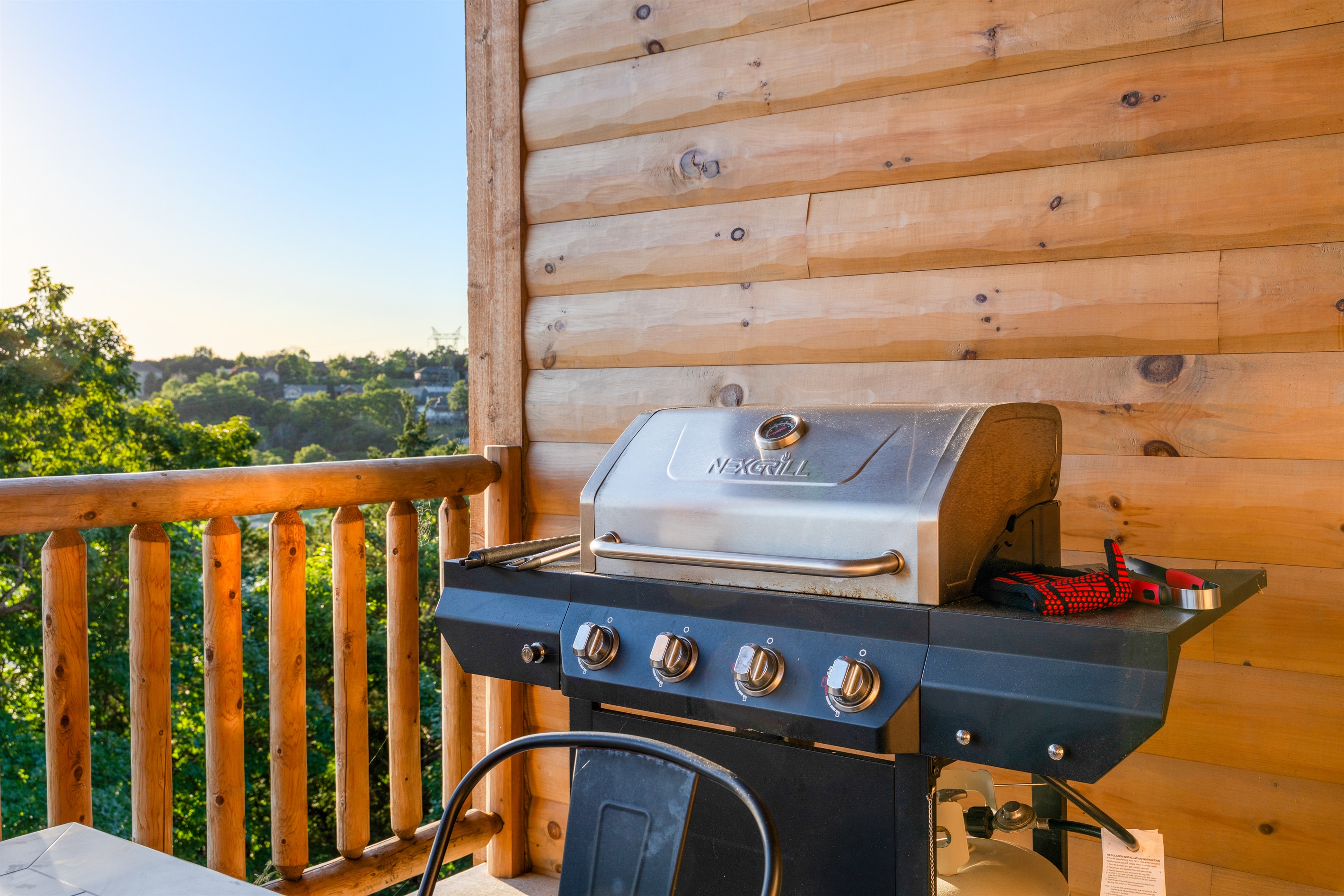 Cookouts on the covered deck with golden hour views over the lake.