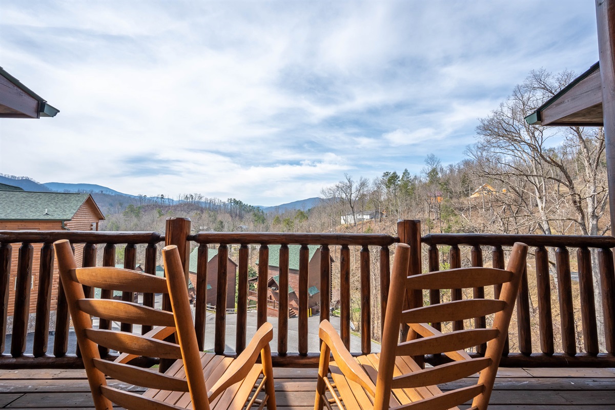 Rocking chairs on both decks