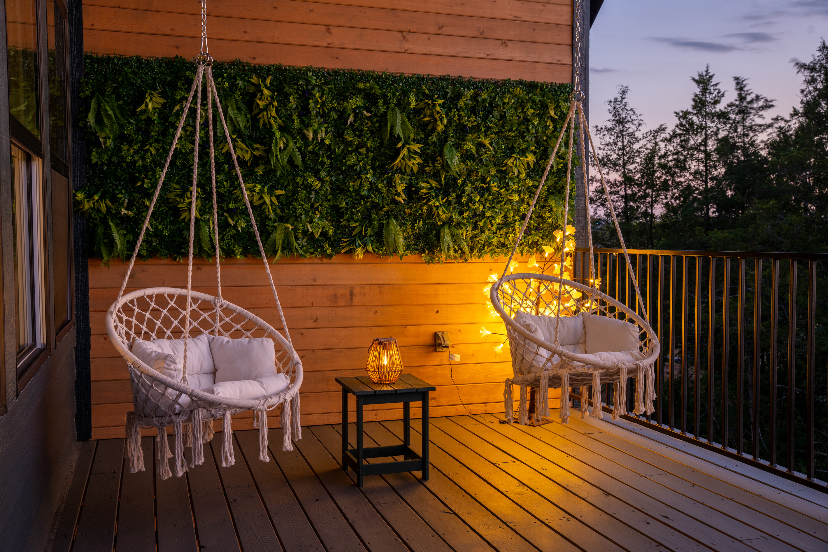 Slip into the private hot tub beneath the covered deck and relax in your own tucked-away outdoor retreat.