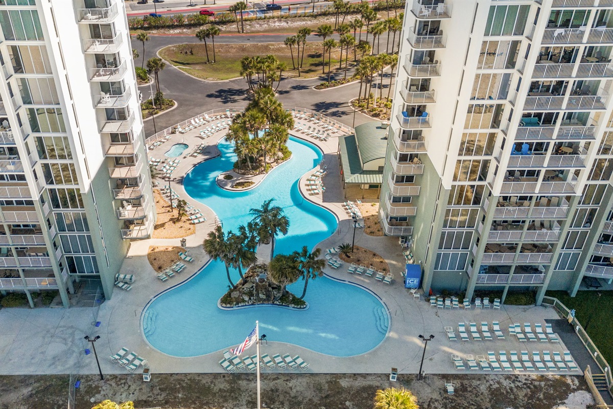 One of the resort pools
