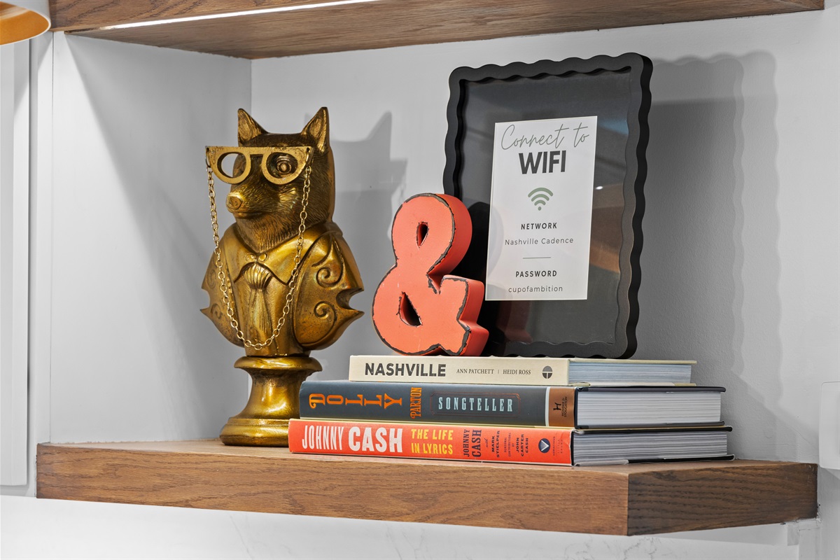 Fun local touches and WiFi info at your fingertips.