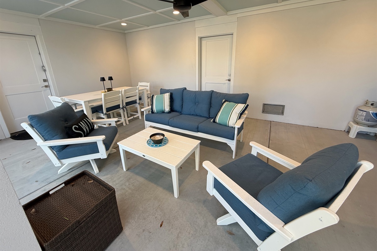 Back patio lounge area | Cameron by the Sea | 3203 Cameron | Isle of Palms, SC | IOP Escapes