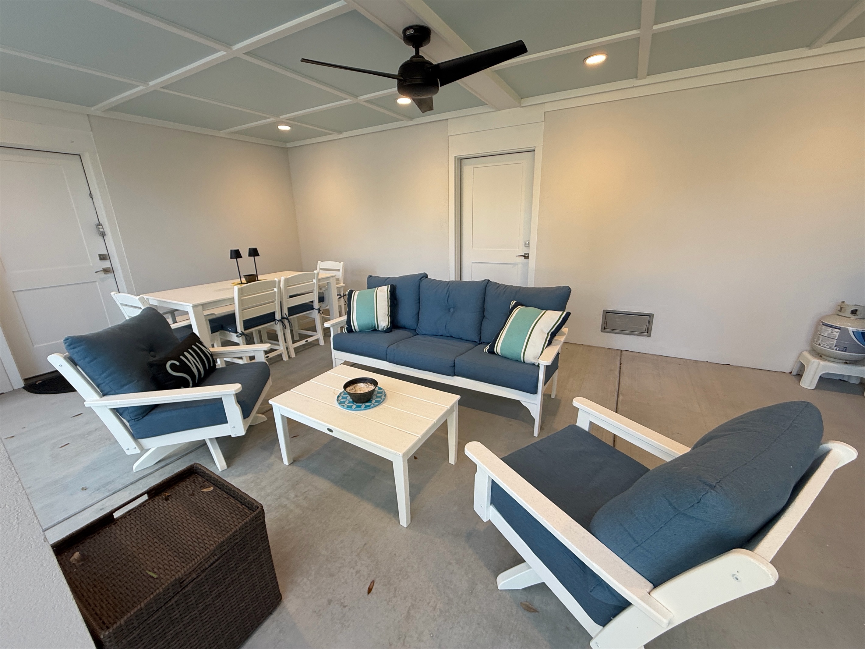 Back patio lounge area | Cameron by the Sea | 3203 Cameron | Isle of Palms, SC | IOP Escapes