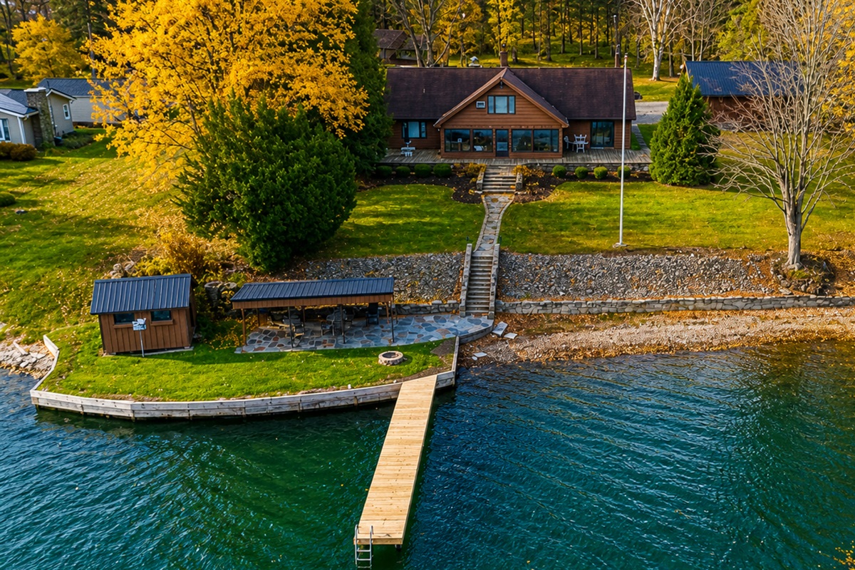 Aerial view of main house