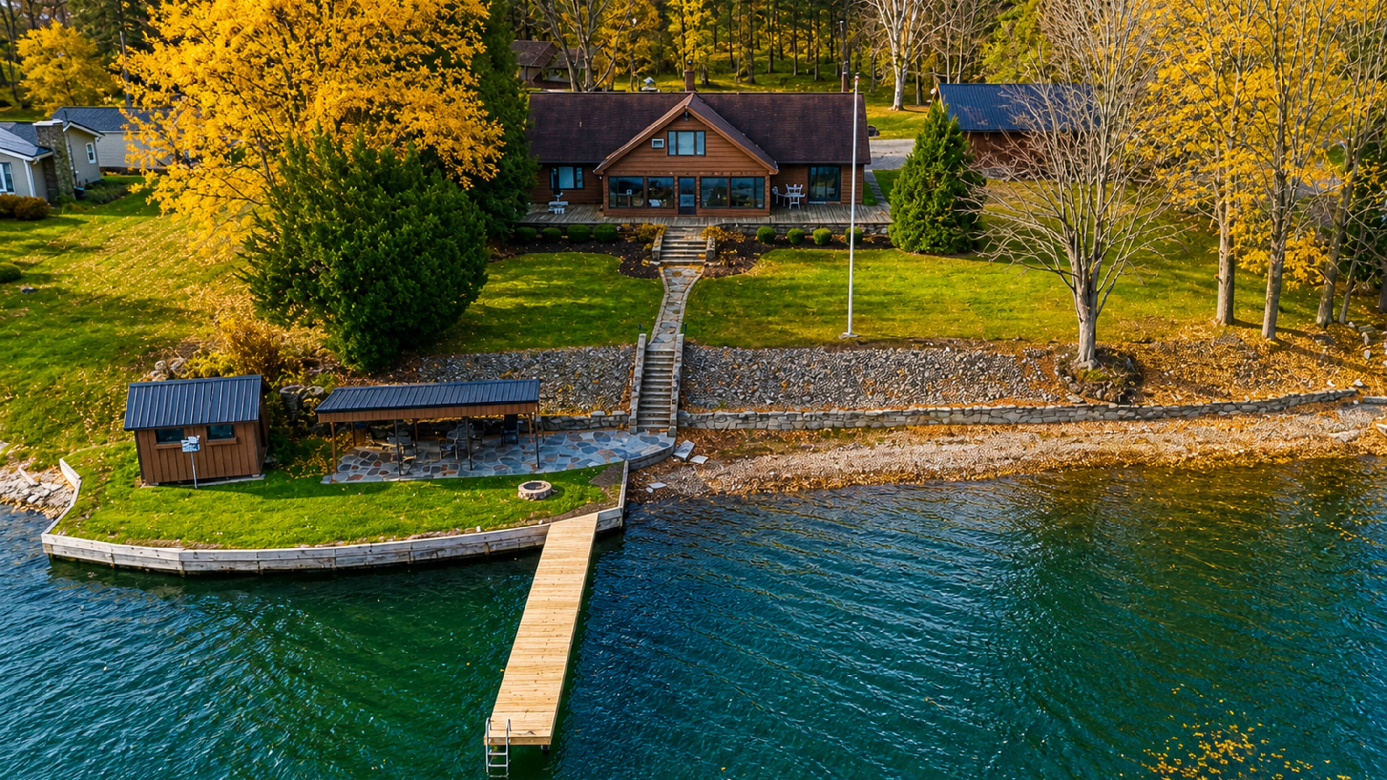 Aerial view of main house
