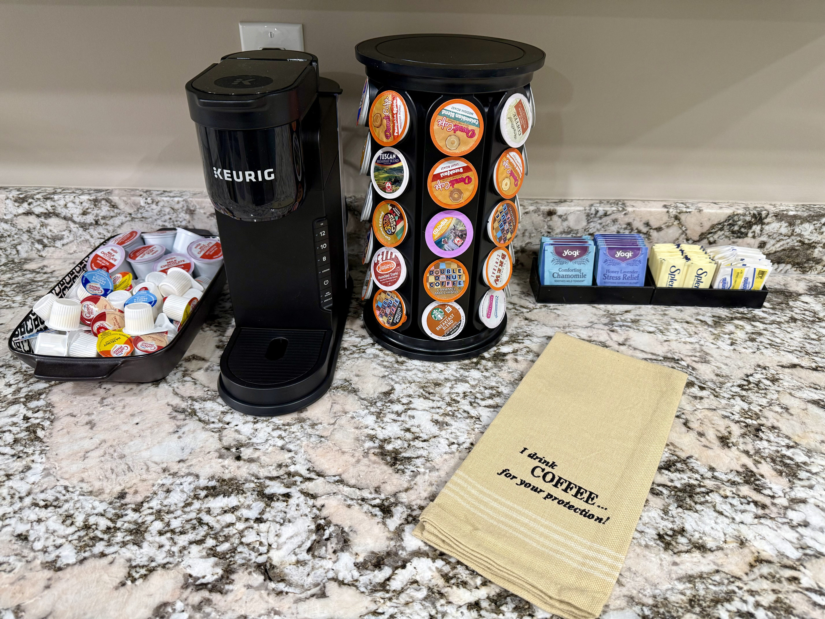 Coffee, tea and hot cocoa bar