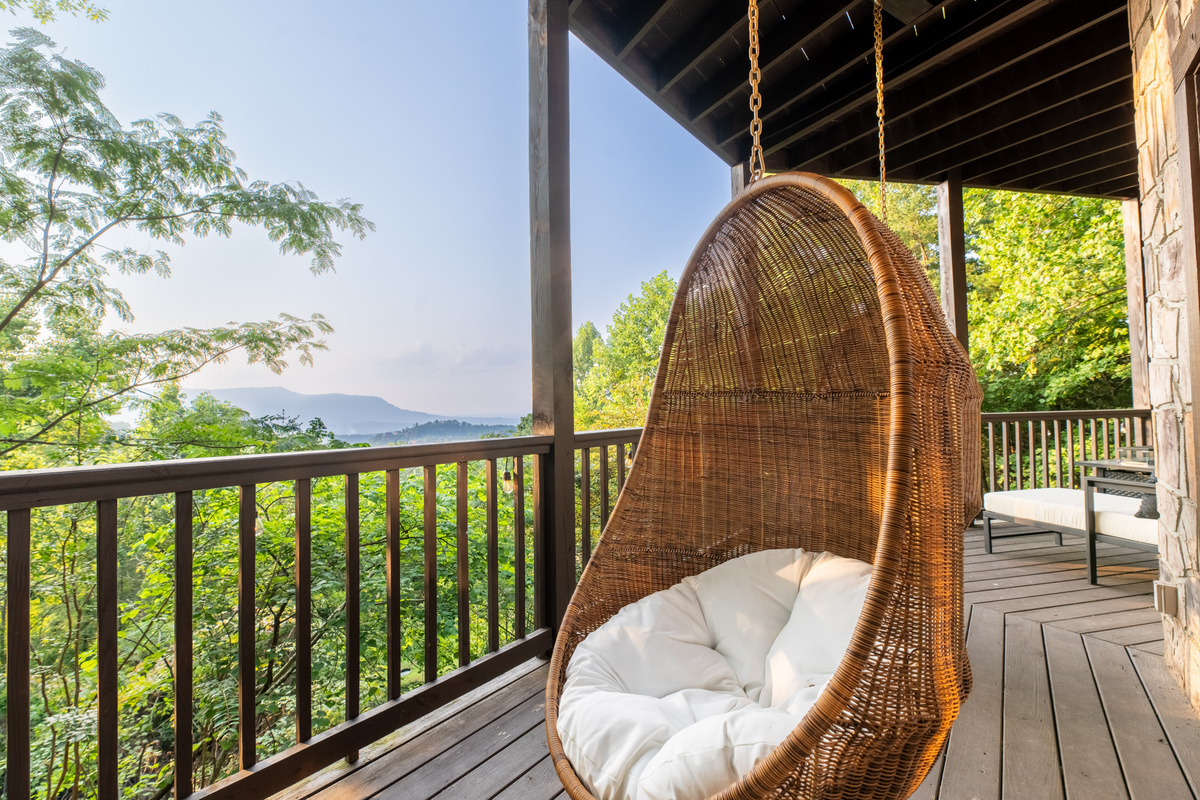 Serene views on basket chair swings