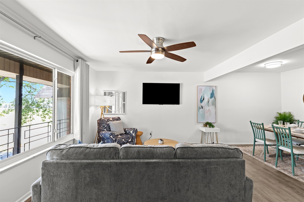 Unwind in the spacious living room, great for quality time or catching a favorite show.
