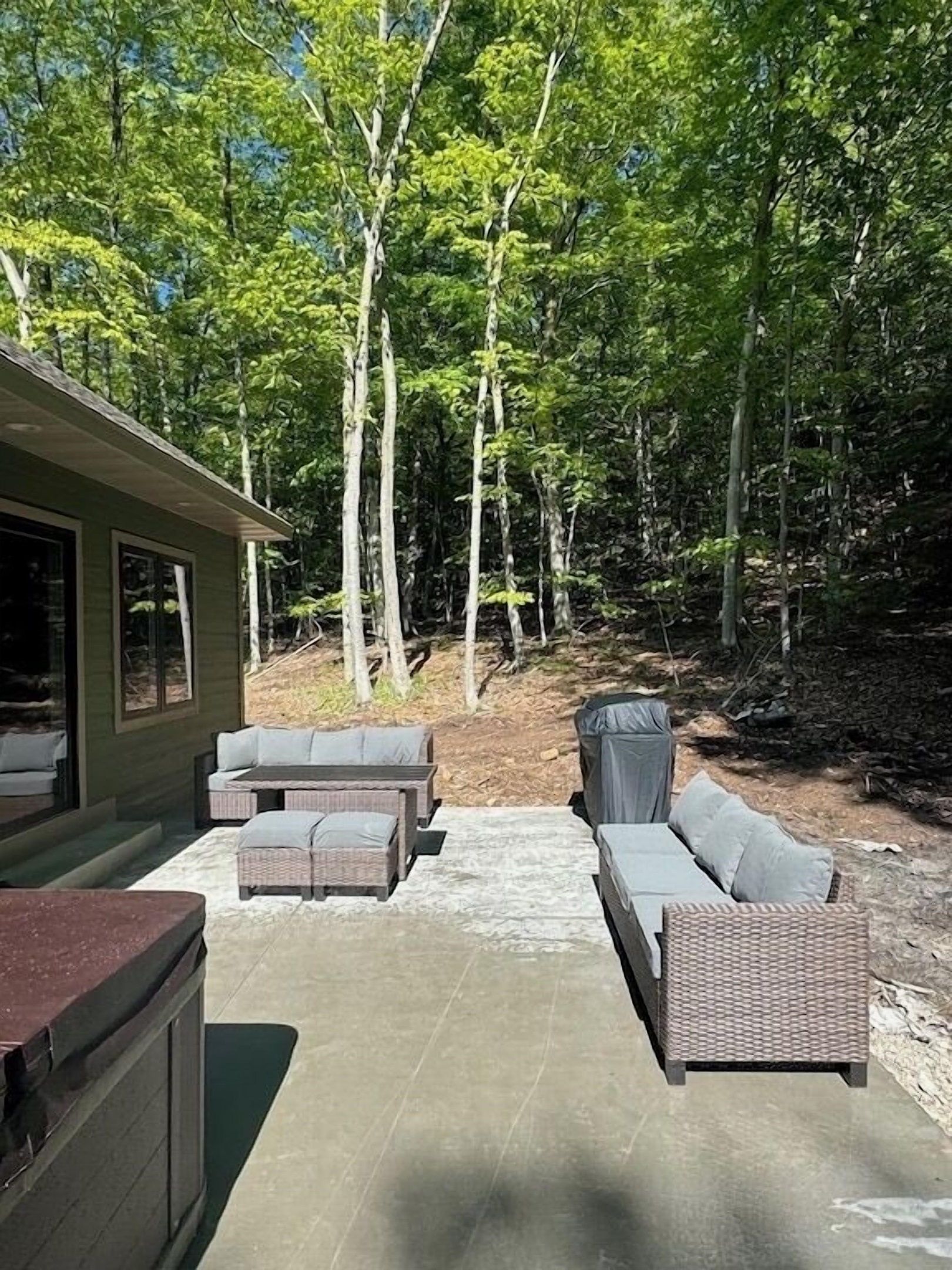 House 3 - backyard with seating area and gas grill