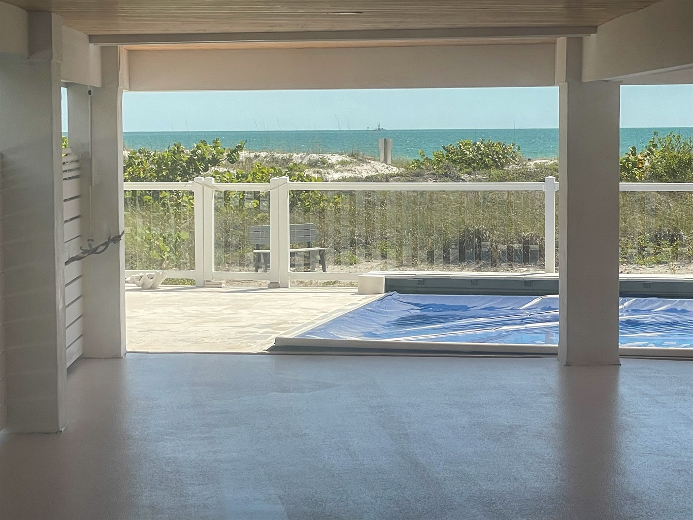 View from the Living Room of the Gulf of Mexico & white sands of Madeira Beach.