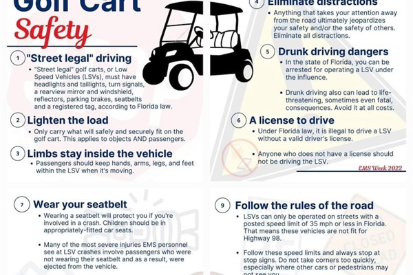 please know the golf cart rules and guidelines.