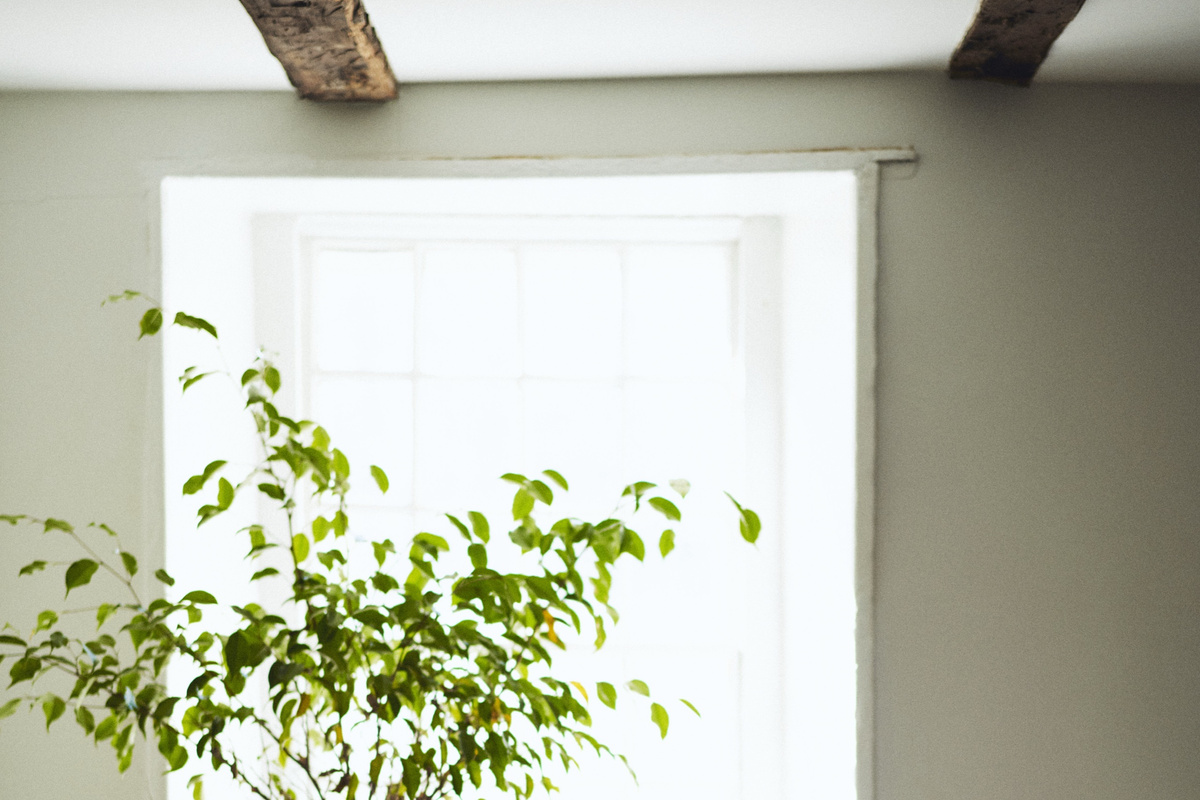 Sunlight through the deep-set windows