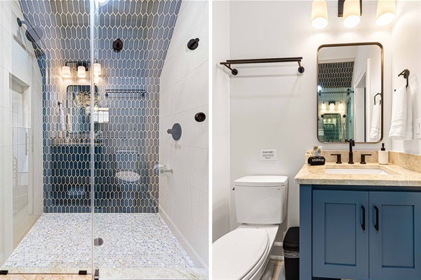 Modern ensuite bath.