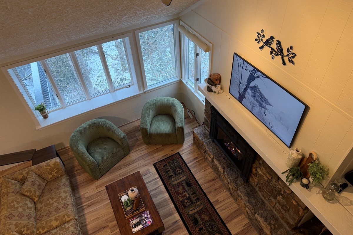 Overhead view from up stairs bedroom