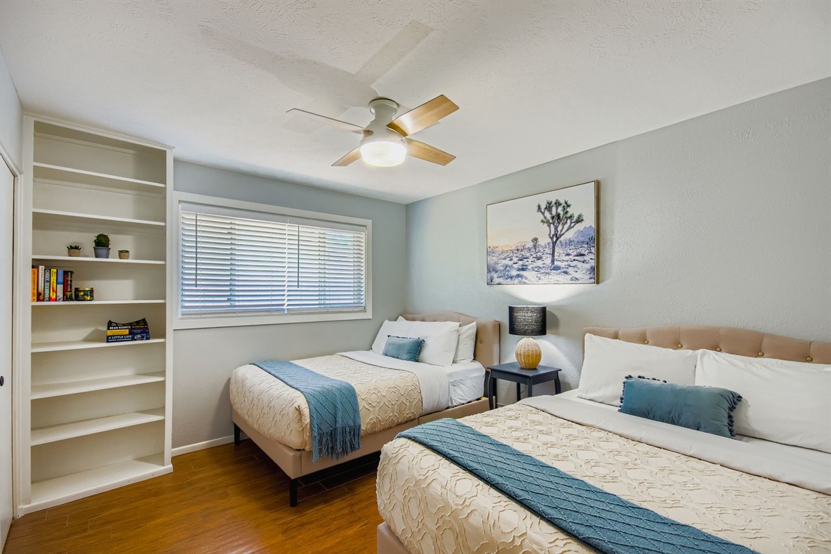 2 Full Sized Beds With A Makeup Vanity