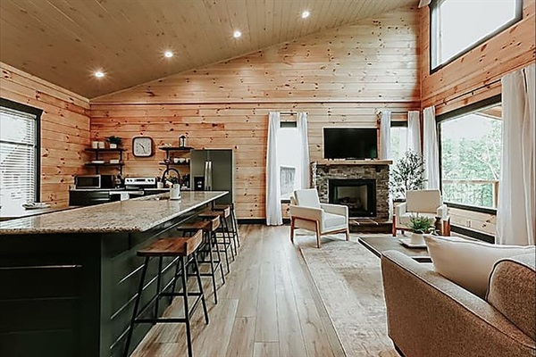 Plenty of room to stretch out and relax—this inviting living space is perfect for movie nights and lazy afternoons