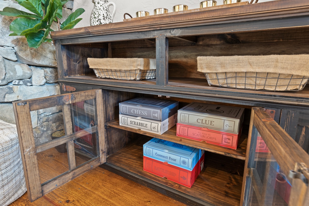 Board games and puzzles are thoughtfully provided, offering entertainment for guests of all ages.