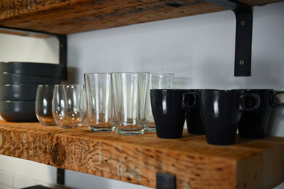 Glasses and Coffee Mugs.