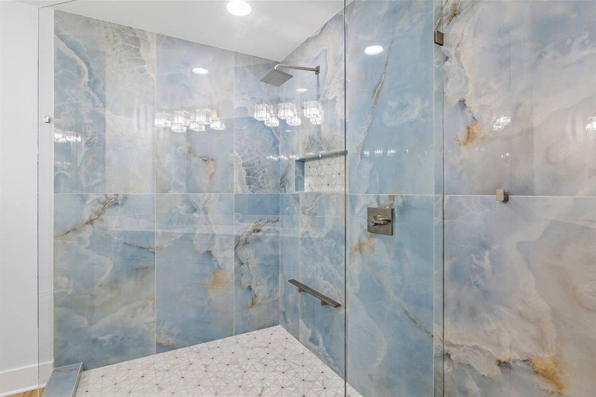Walk-In shower with custom tile