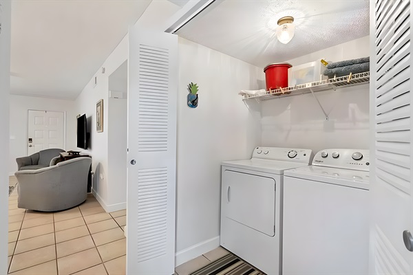 Washer and dryer in laundry closet