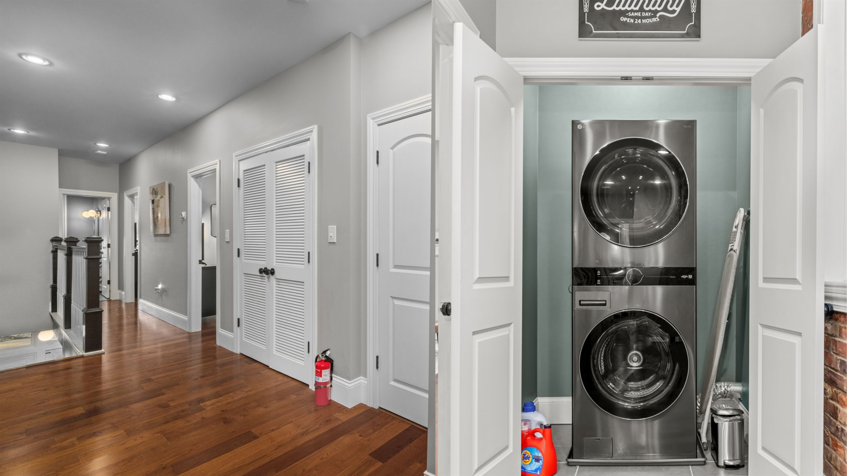 Laundry access available on 2nd floor.  Ironing board, Iron, and detergent provided for your use.