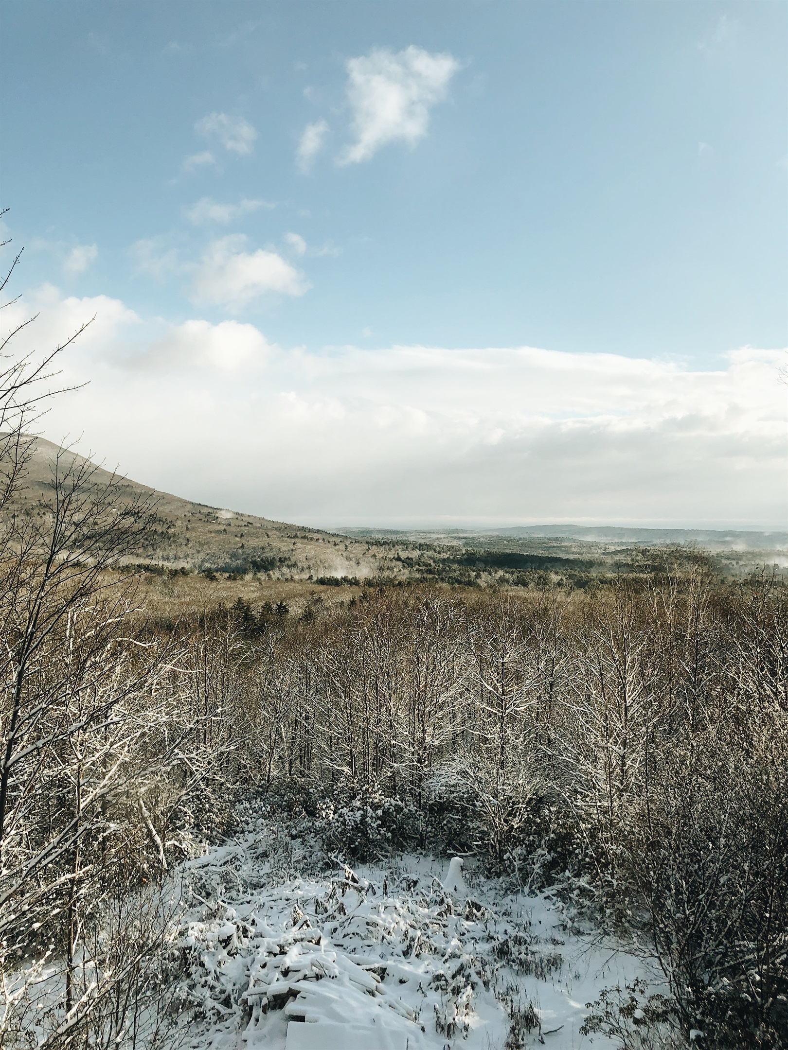 Winter views of Mombaccus Mountain.