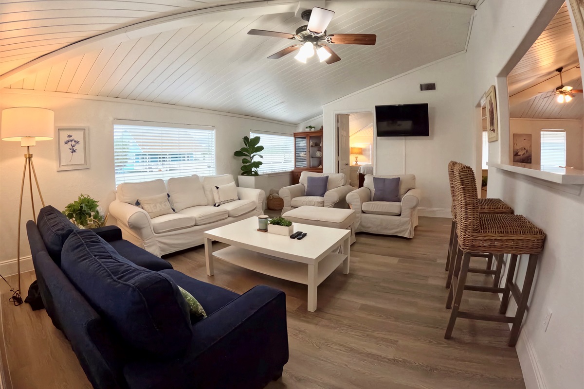 Lots of siting in this cozy living room