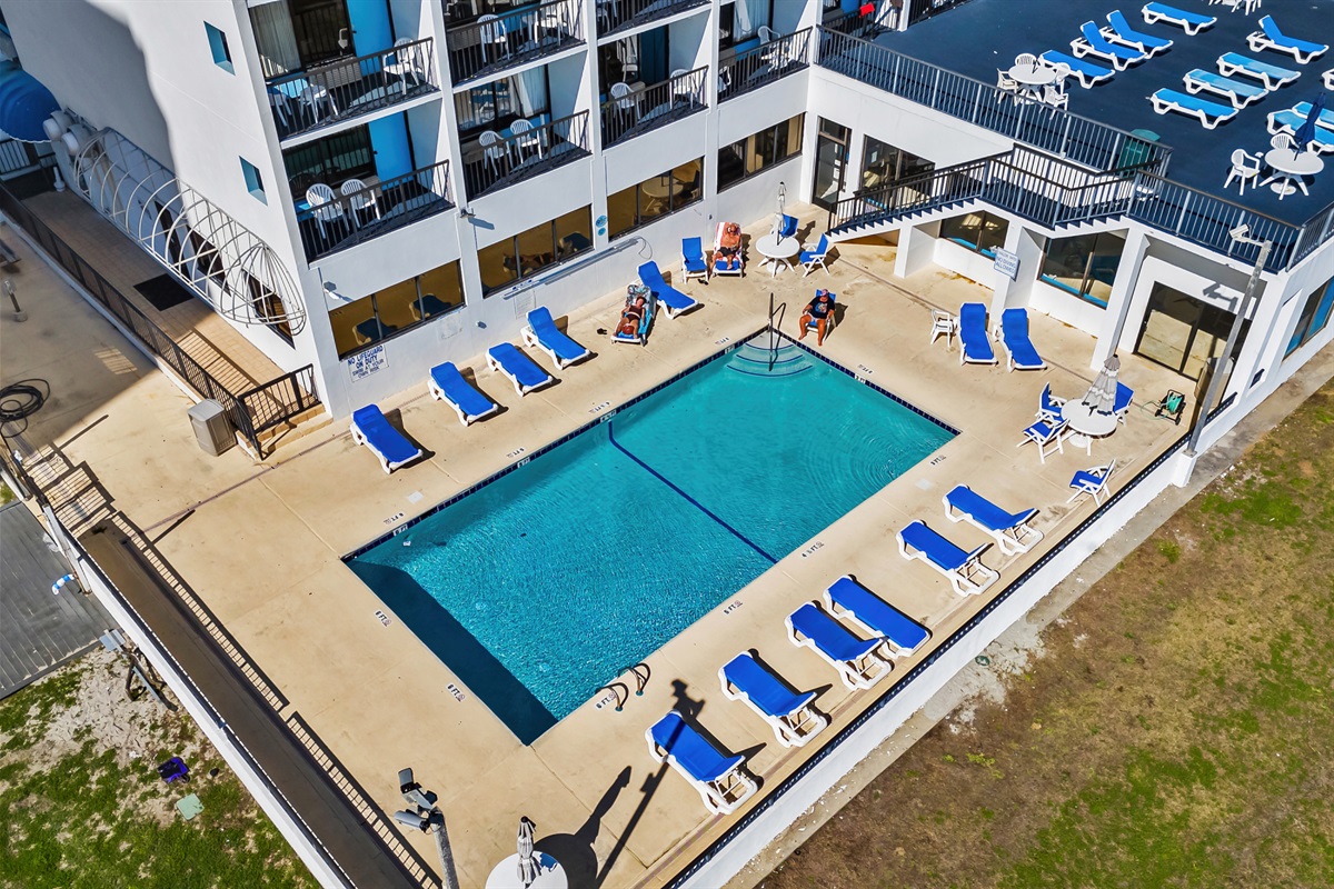 Aerial View of Outdoor Pool Space