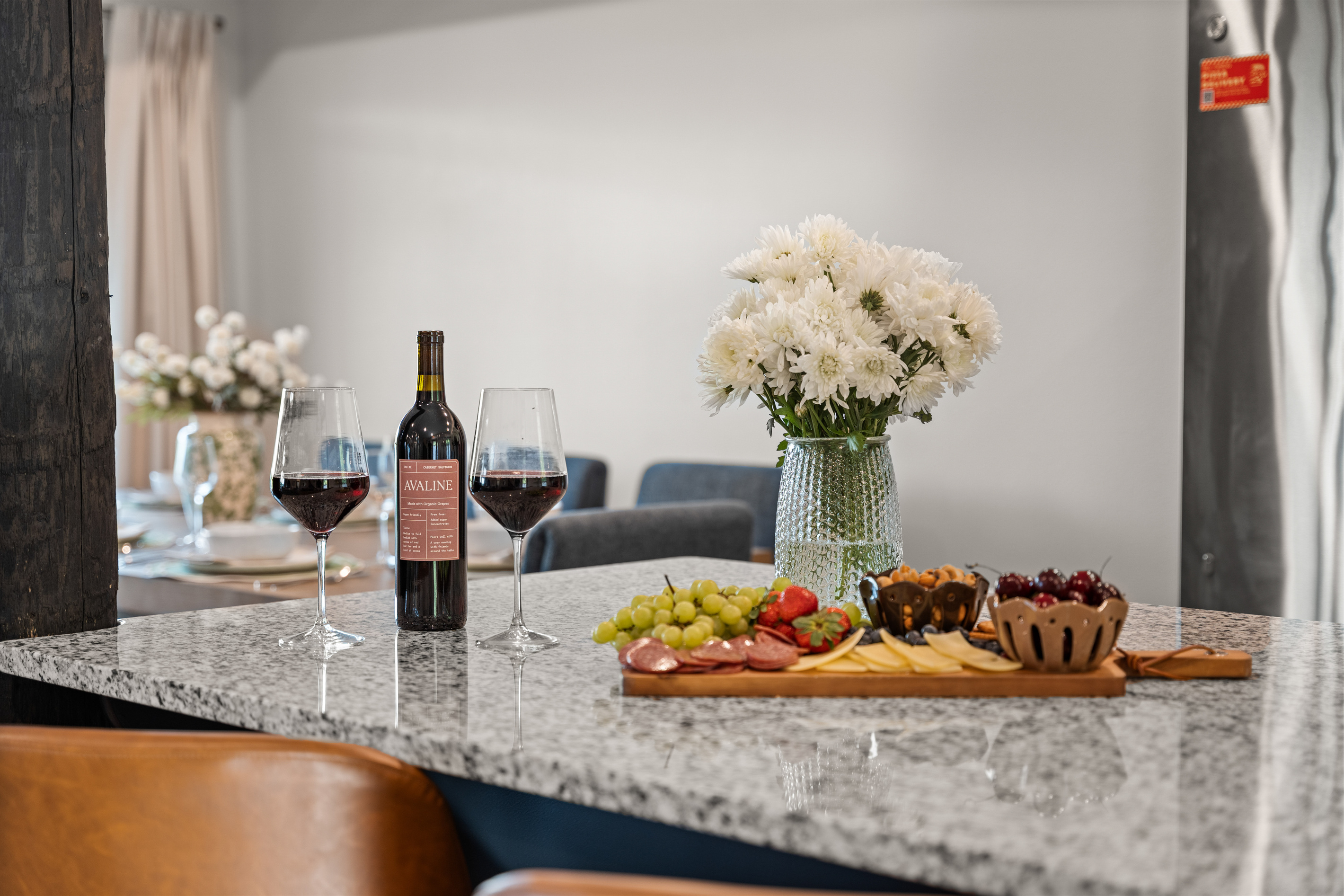 Pour a glass of red and build a charcuterie board on the granite island for a slow Ozark evening.