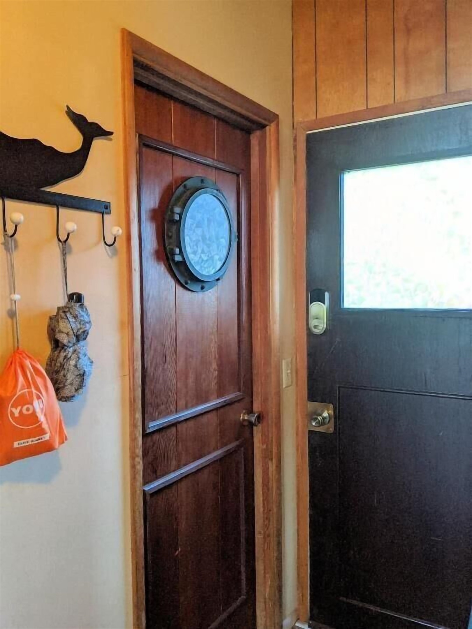 door to deck and bathroom