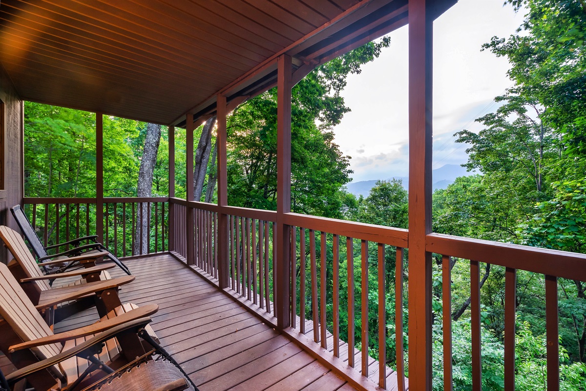 Amazing view from lower level deck.  Hot tub is also on this level.