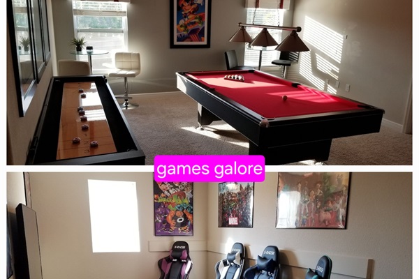 Pool, shuffleboard, X-Box