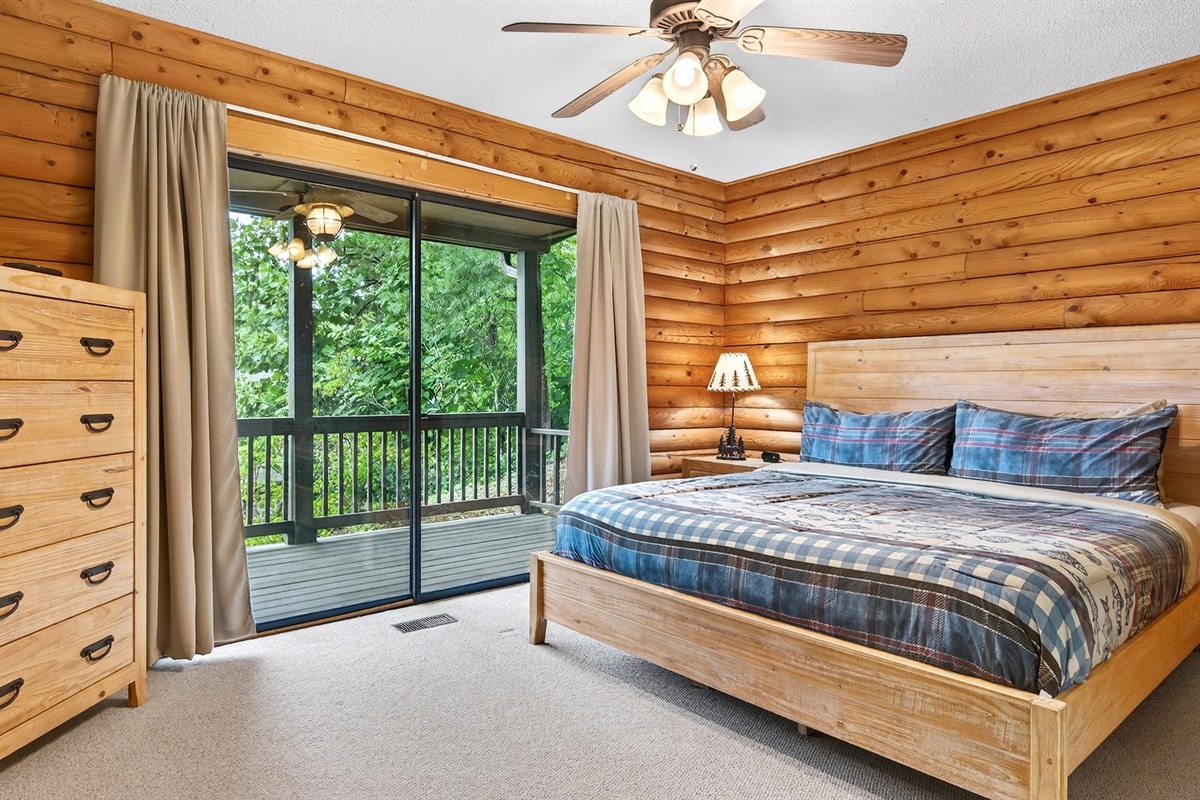 Sliding glass door leads out to the deck