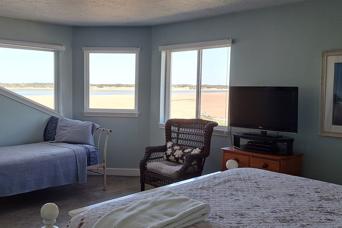 Large Roku TV completes this room.