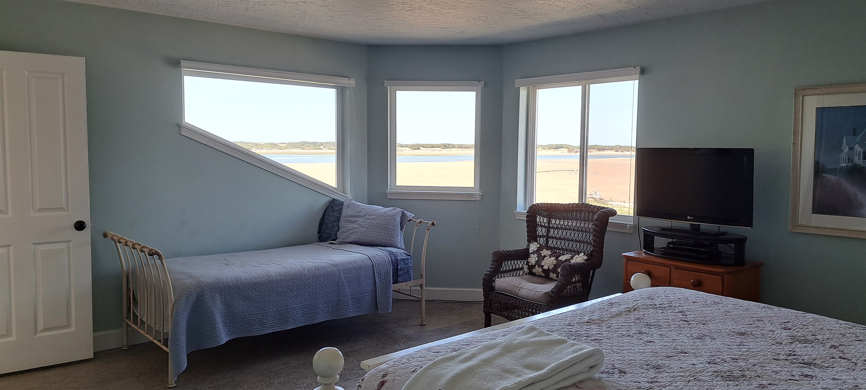 Large Roku TV completes this room.